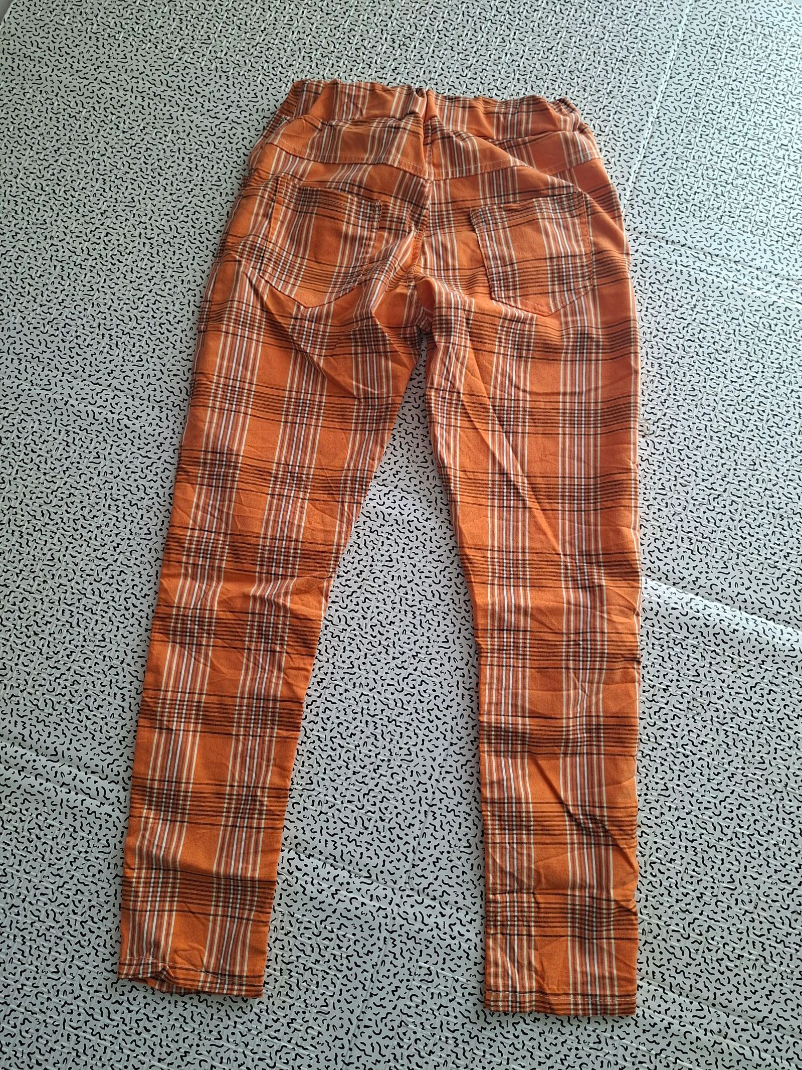 Pantalon femme carreaux orange taille 36 très bon état – photo 4